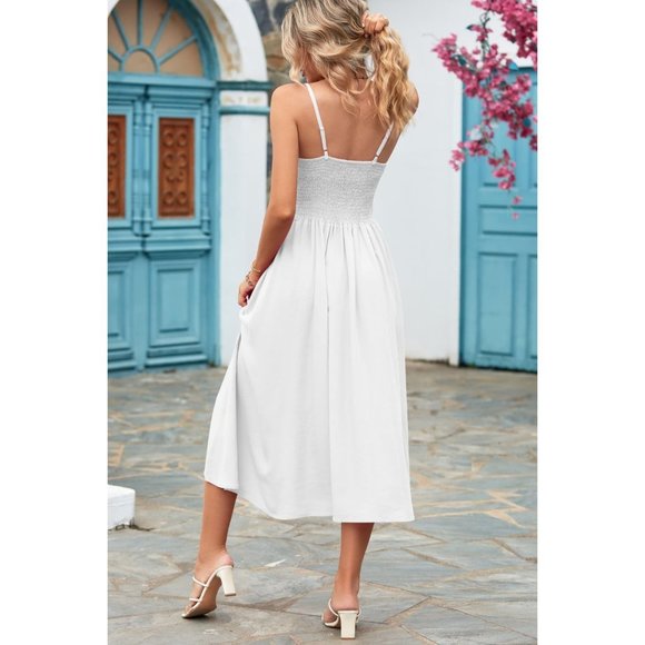 Smocked Spaghetti Strap Midi Dress - Picture 3 of 16